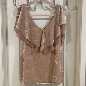 NWT Blush Pink Crushed Velvet Top